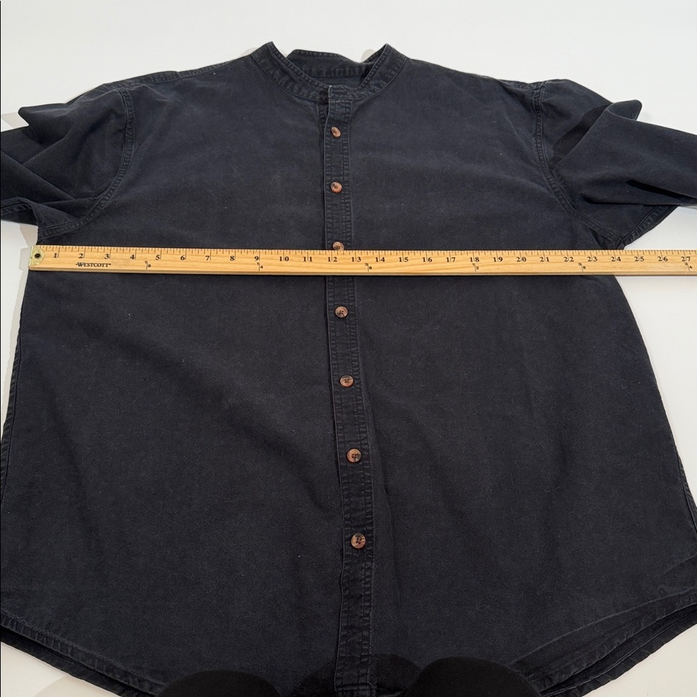 J. Peterman Long Sleeve Button Down Shirt Top Size L Black - Picture 5 of 10